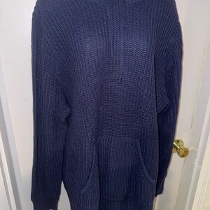 Woman Within Navy Blue hooded  Sweater size 2X 26/28 NWOT
